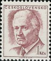 (1970-006) Марка Чехословакия "Л. Свобода (Пурпурная)"   Президент Людвиг Свобода (1895-1979) III O